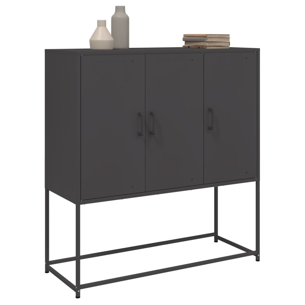 Credenza Nera 100,5x39x107 cm in Acciaio