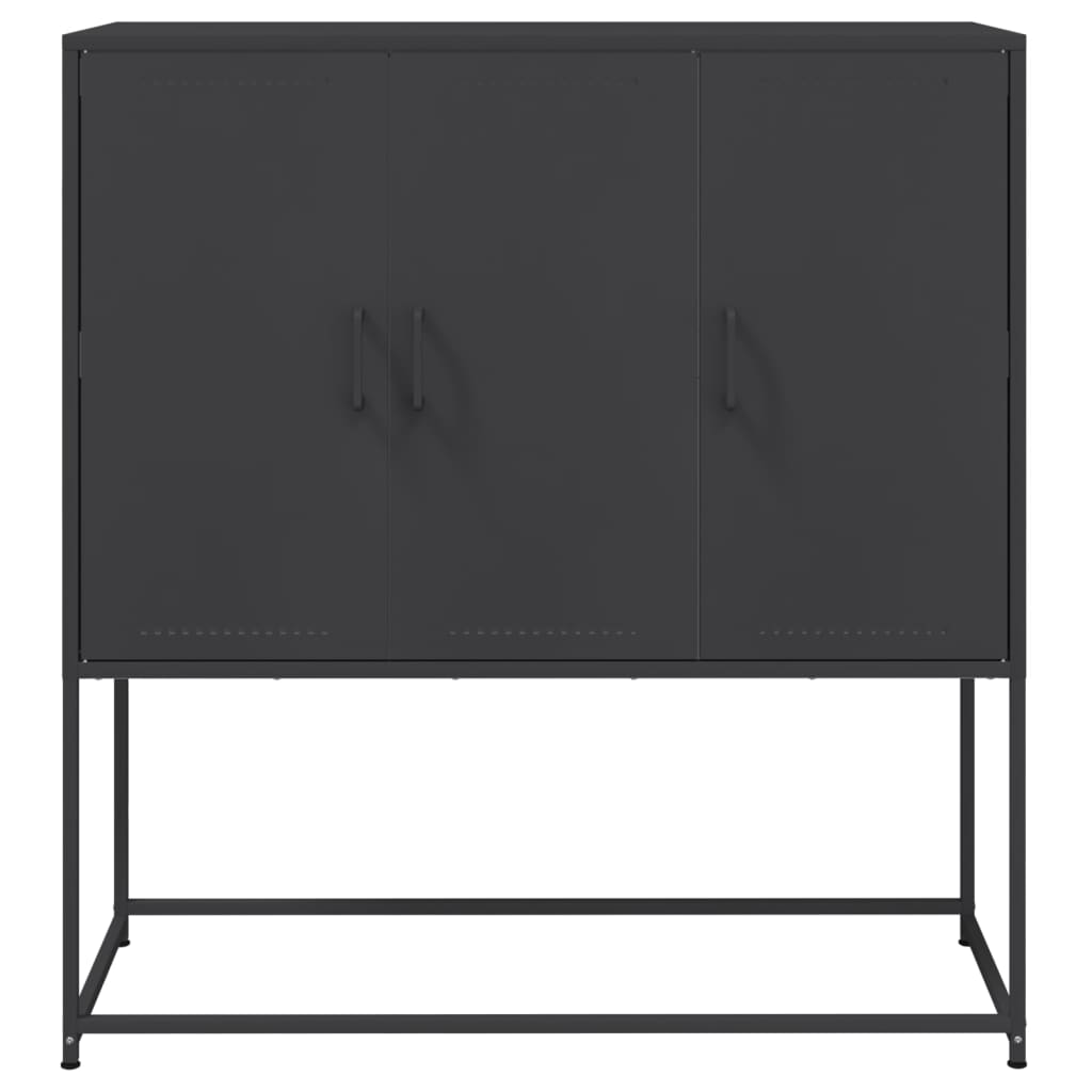 Credenza Nera 100,5x39x107 cm in Acciaio - homemem39