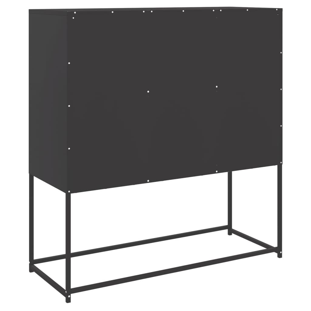 Credenza Nera 100,5x39x107 cm in Acciaio