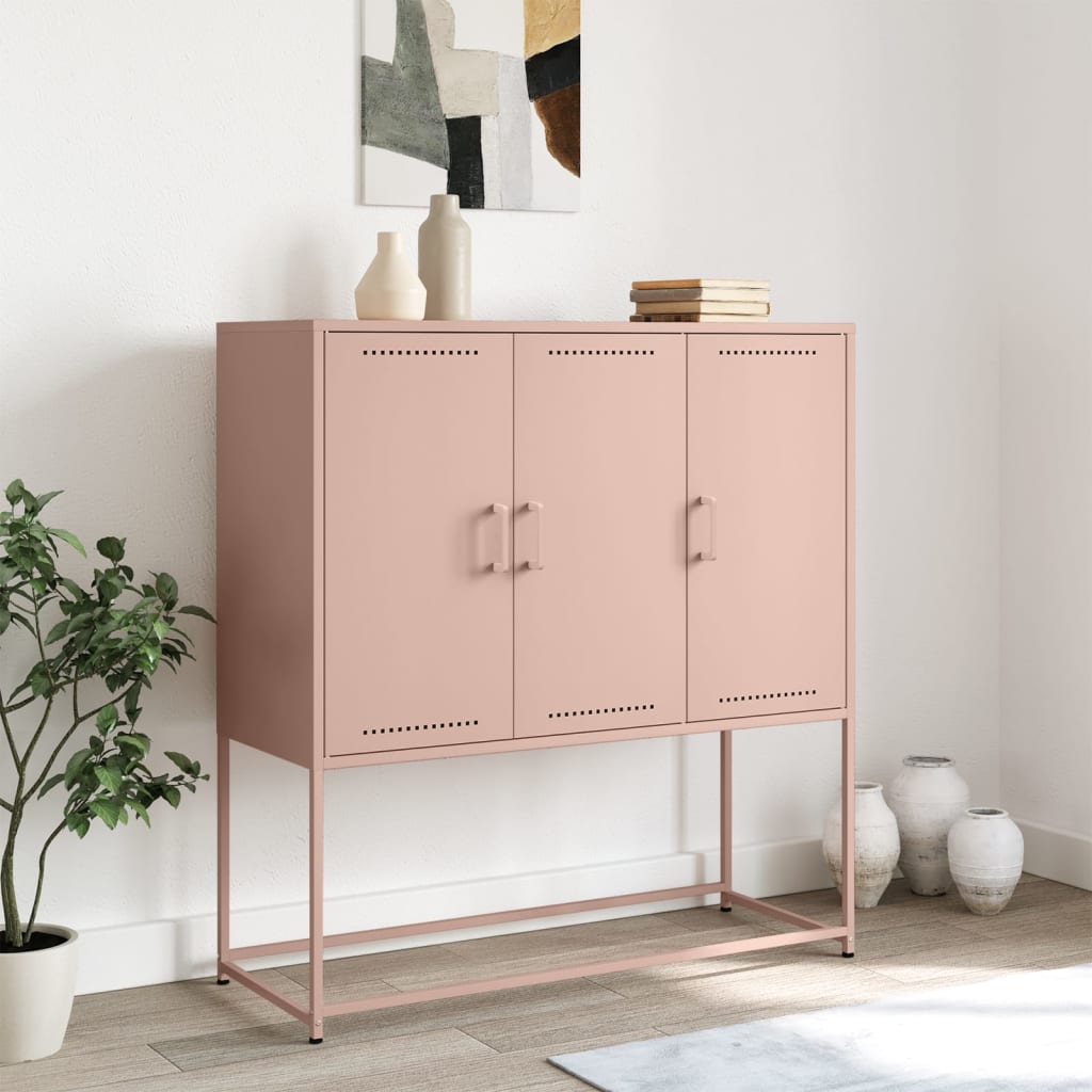 Credenza Rosa 100,5x39x107 cm in Acciaio - homemem39