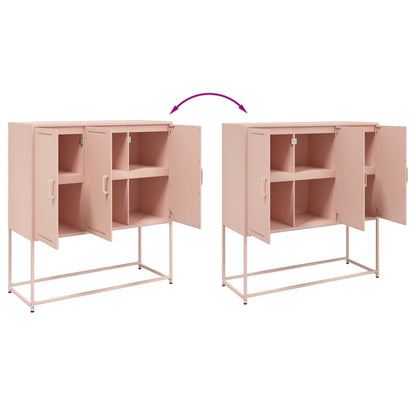 Credenza Rosa 100,5x39x107 cm in Acciaio - homemem39