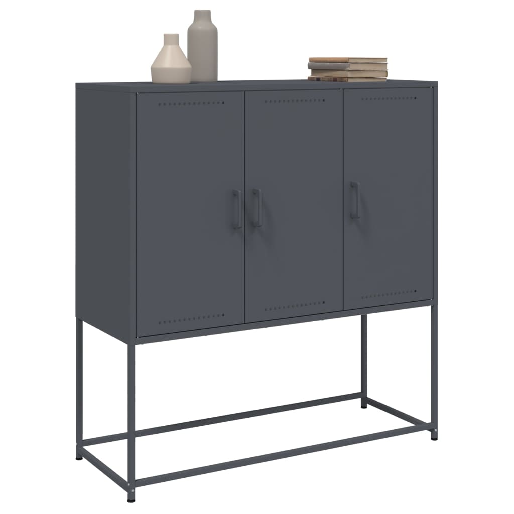 Credenza Antracite 100,5x39x107 cm in Acciaio - homemem39
