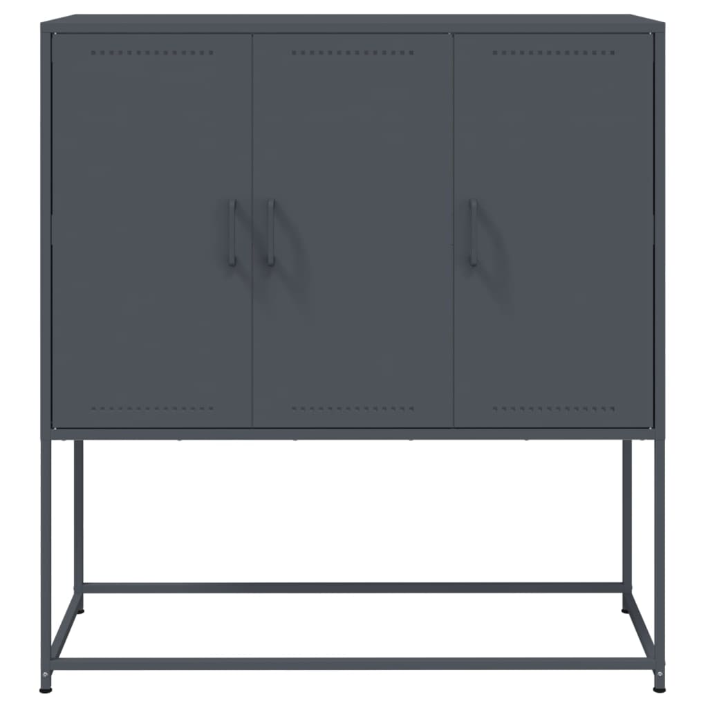 Credenza Antracite 100,5x39x107 cm in Acciaio - homemem39
