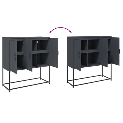 Credenza Antracite 100,5x39x107 cm in Acciaio - homemem39