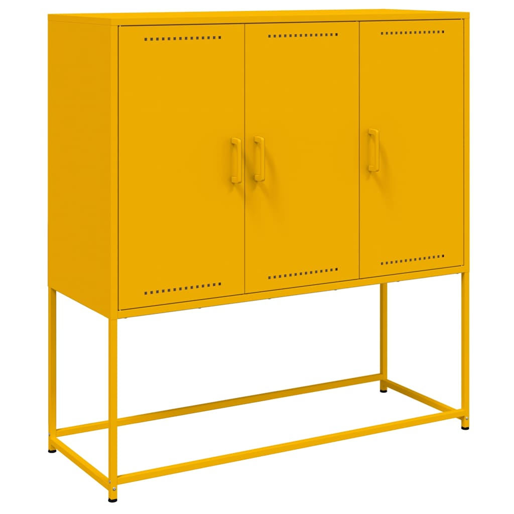Credenza Giallo Senape 100,5x39x107 cm in Acciaio - homemem39
