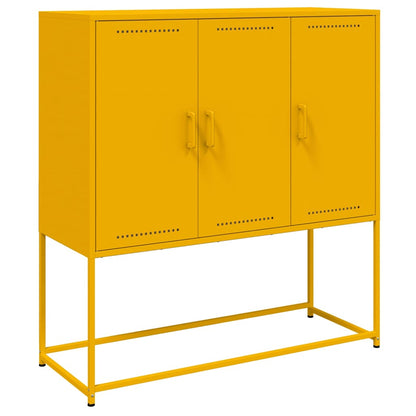 Credenza Giallo Senape 100,5x39x107 cm in Acciaio - homemem39