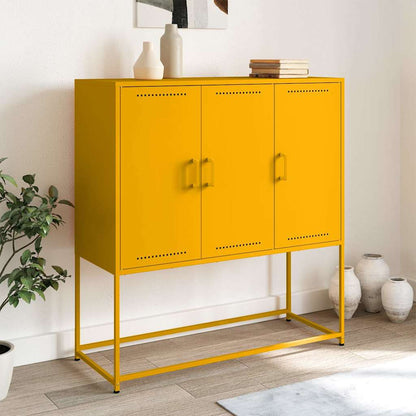 Credenza Giallo Senape 100,5x39x107 cm in Acciaio - homemem39