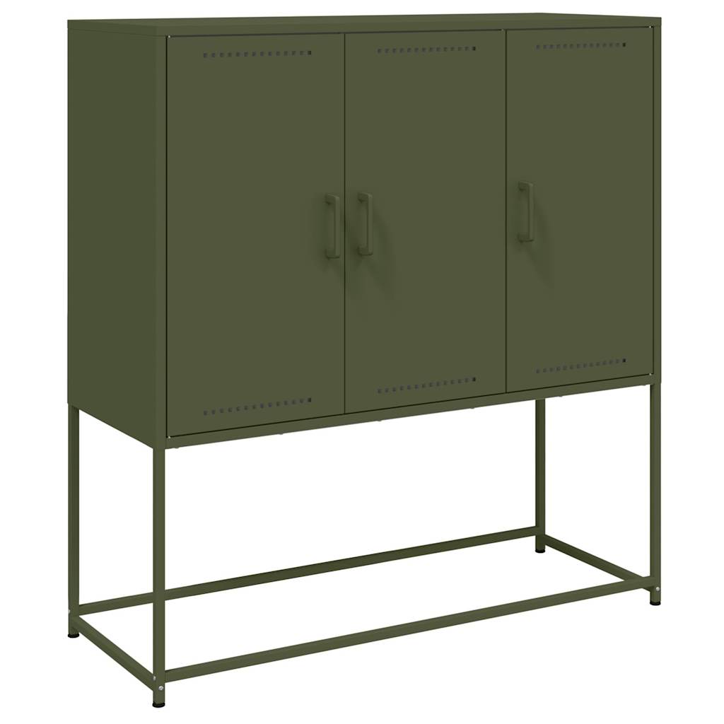 Credenza Verde Oliva 100,5x39x107 cm in Acciaio - homemem39