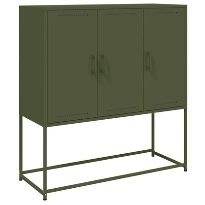 Credenza Verde Oliva 100,5x39x107 cm in Acciaio - homemem39