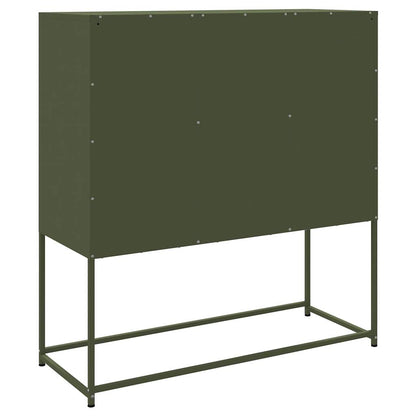 Credenza Verde Oliva 100,5x39x107 cm in Acciaio