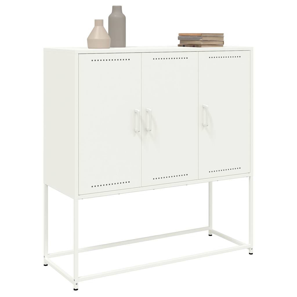 Credenza Bianca 100,5x39x107 cm in Acciaio