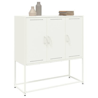Credenza Bianca 100,5x39x107 cm in Acciaio