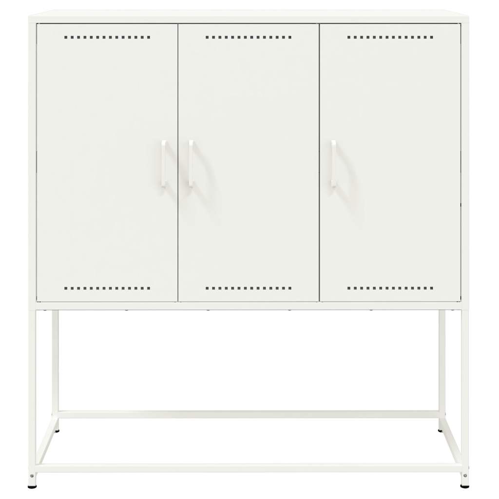 Credenza Bianca 100,5x39x107 cm in Acciaio - homemem39