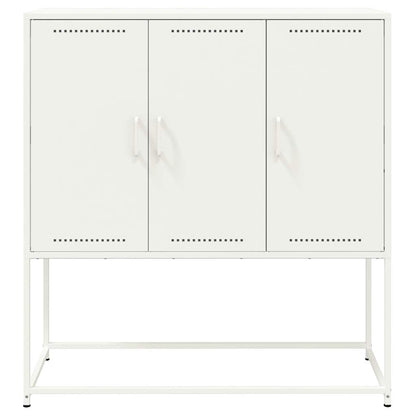 Credenza Bianca 100,5x39x107 cm in Acciaio - homemem39