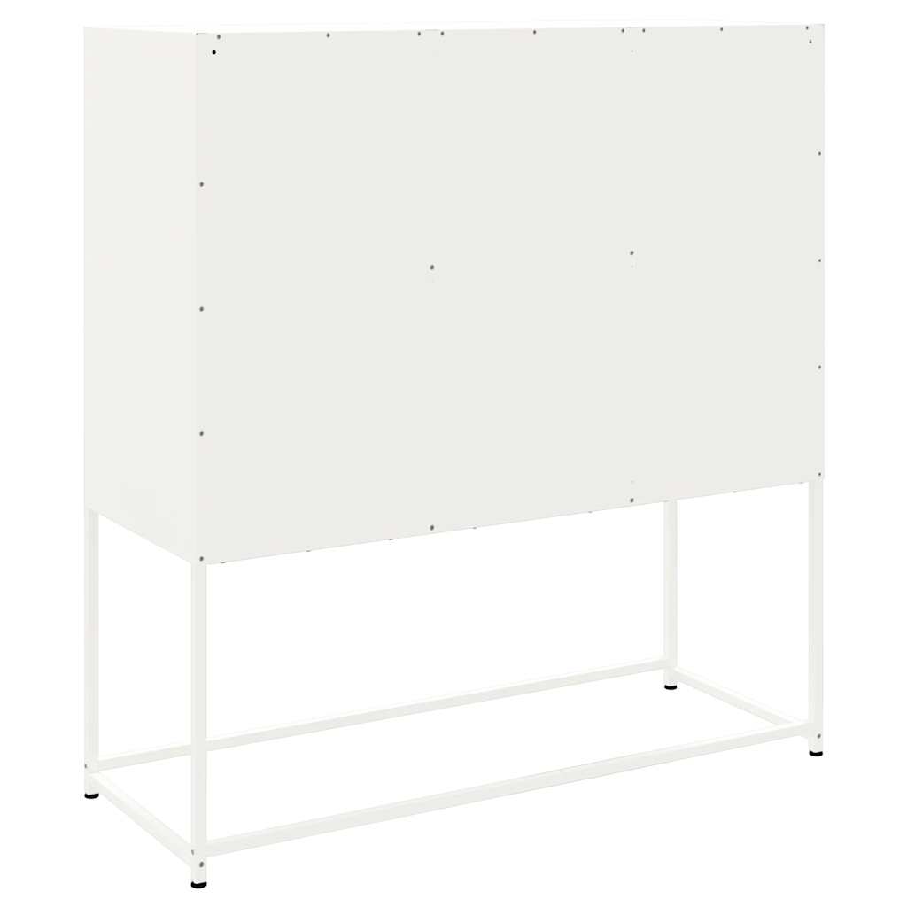 Credenza Bianca 100,5x39x107 cm in Acciaio - homemem39