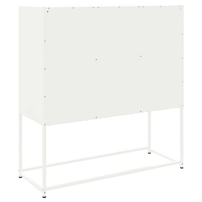 Credenza Bianca 100,5x39x107 cm in Acciaio - homemem39
