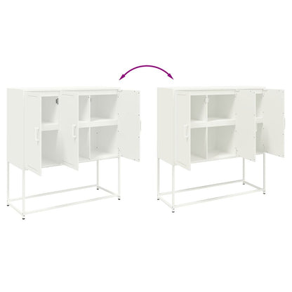 Credenza Bianca 100,5x39x107 cm in Acciaio