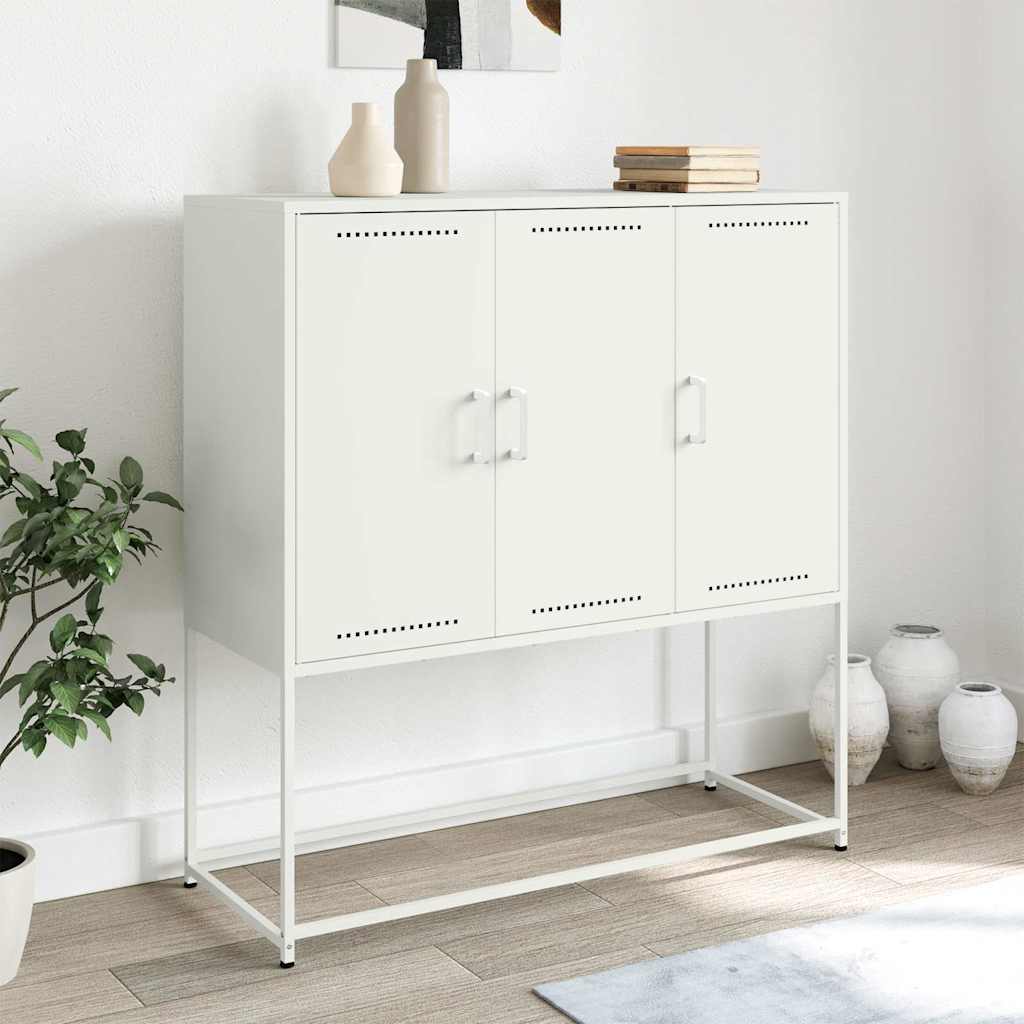 Credenza Bianca 100,5x39x107 cm in Acciaio