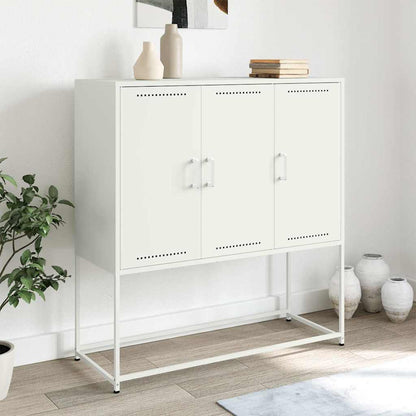 Credenza Bianca 100,5x39x107 cm in Acciaio