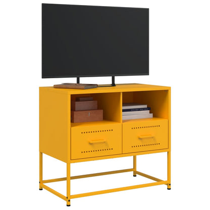 Mobile TV Giallo Senape 68x39x60,5 cm in Acciaio - homemem39