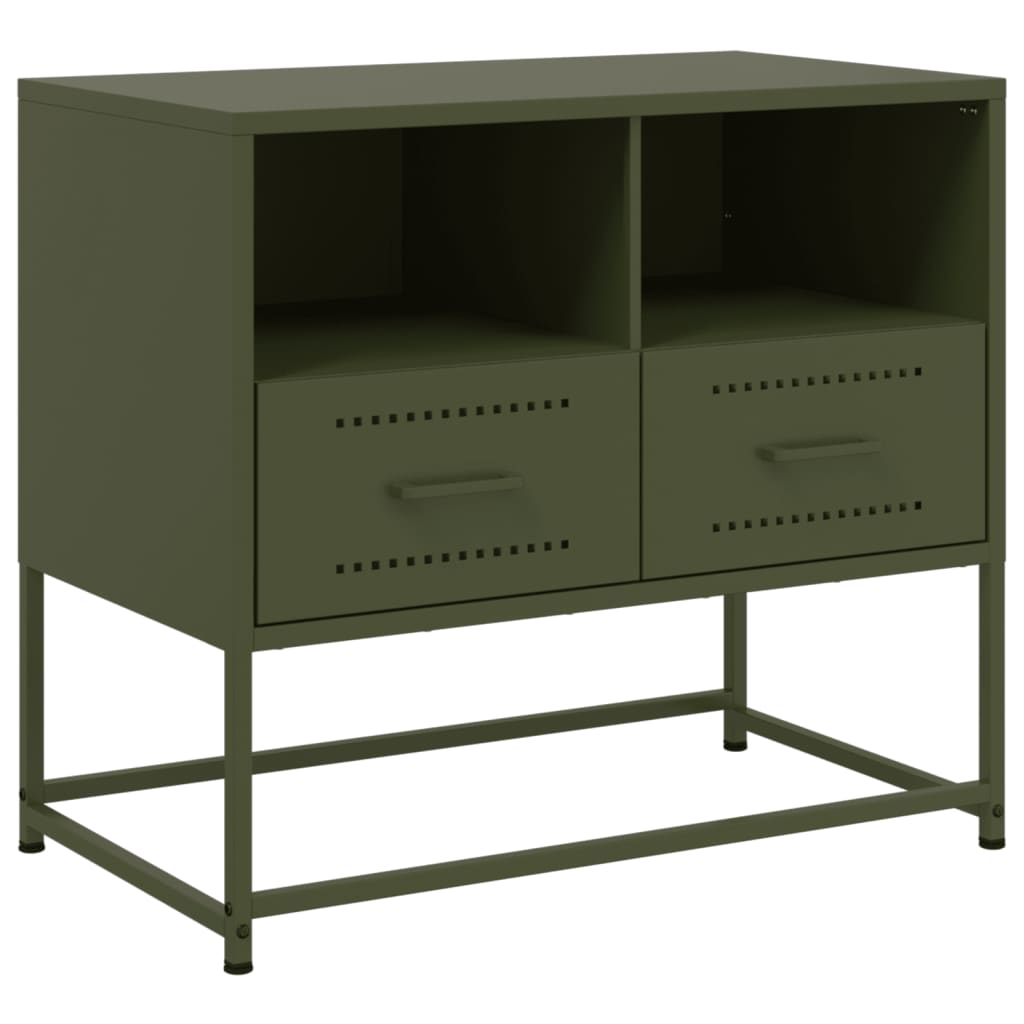 Mobile TV Verde Oliva 68x39x60,5 cm in Acciaio - homemem39