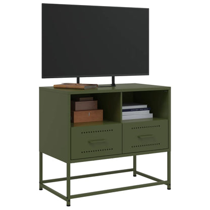 Mobile TV Verde Oliva 68x39x60,5 cm in Acciaio - homemem39