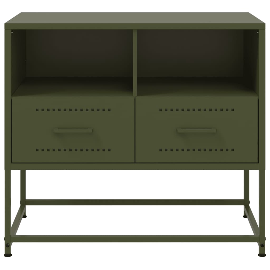 Mobile TV Verde Oliva 68x39x60,5 cm in Acciaio - homemem39