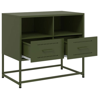 Mobile TV Verde Oliva 68x39x60,5 cm in Acciaio - homemem39