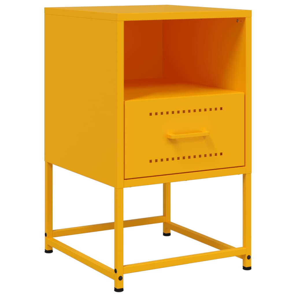 Comodini 2 pz Giallo Senape 36x39x60,5 cm in Acciaio - homemem39