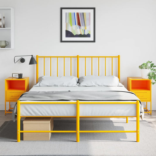 Comodini 2 pz Giallo Senape 36x39x60,5 cm in Acciaio - homemem39