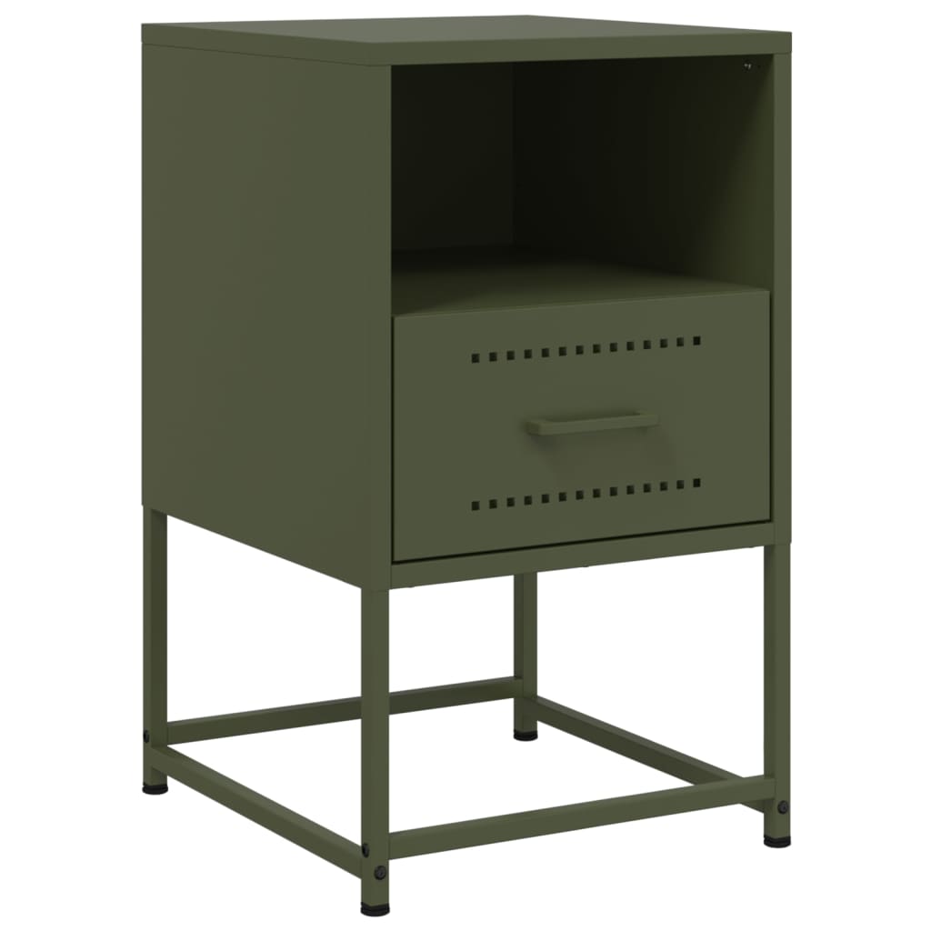 Comodini 2 pz Verde Oliva 36x39x60,5 cm in Acciaio - homemem39