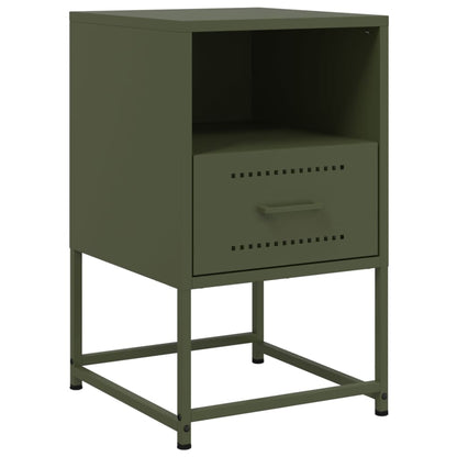 Comodini 2 pz Verde Oliva 36x39x60,5 cm in Acciaio - homemem39