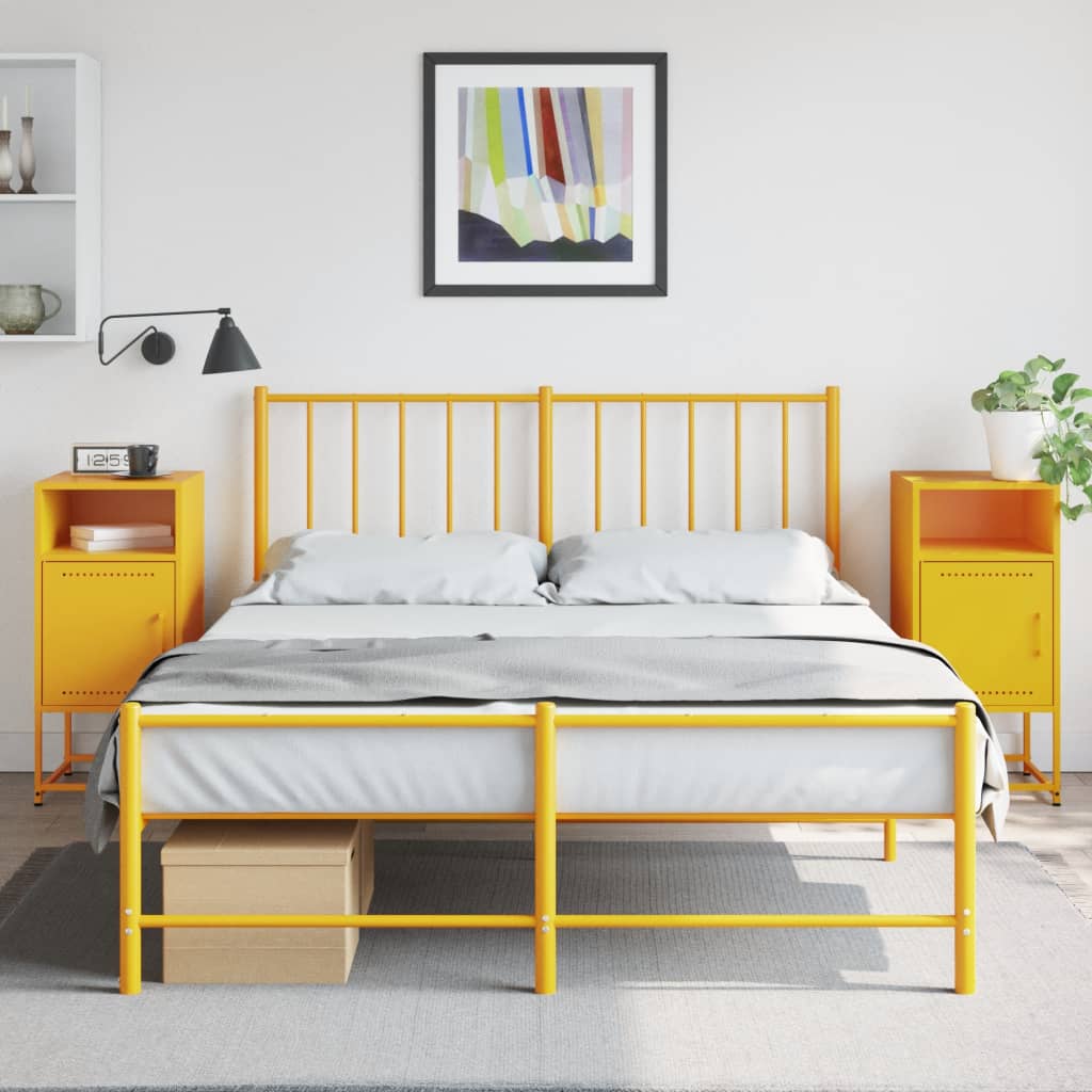 Comodini 2 pz Giallo Senape 36x39x78 cm in Acciaio - homemem39
