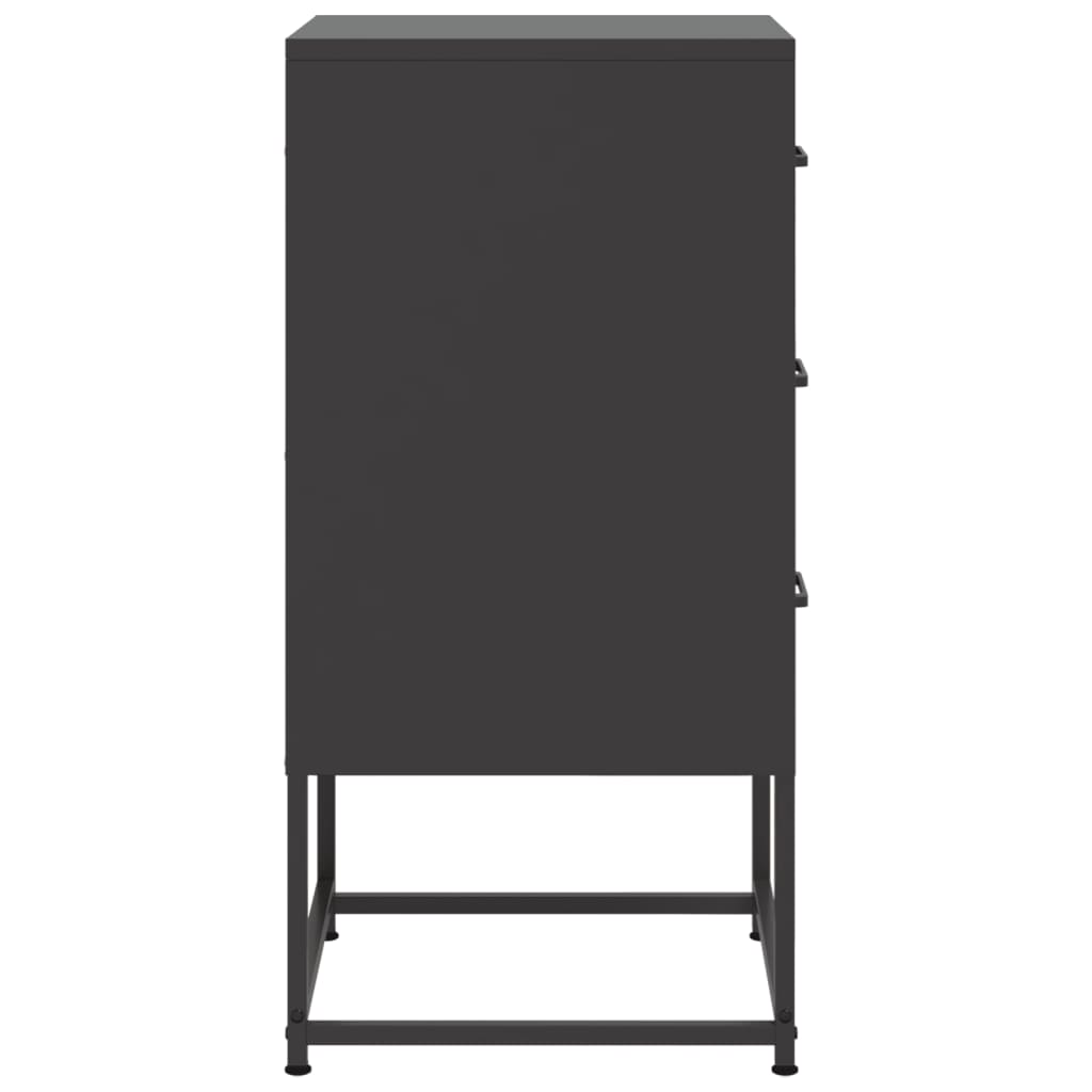 Comodino Nero 36x39x78 cm in Acciaio - homemem39