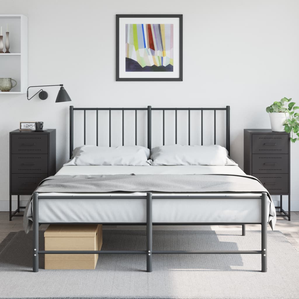 Comodini 2 pz Neri 36x39x78 cm in Acciaio - homemem39