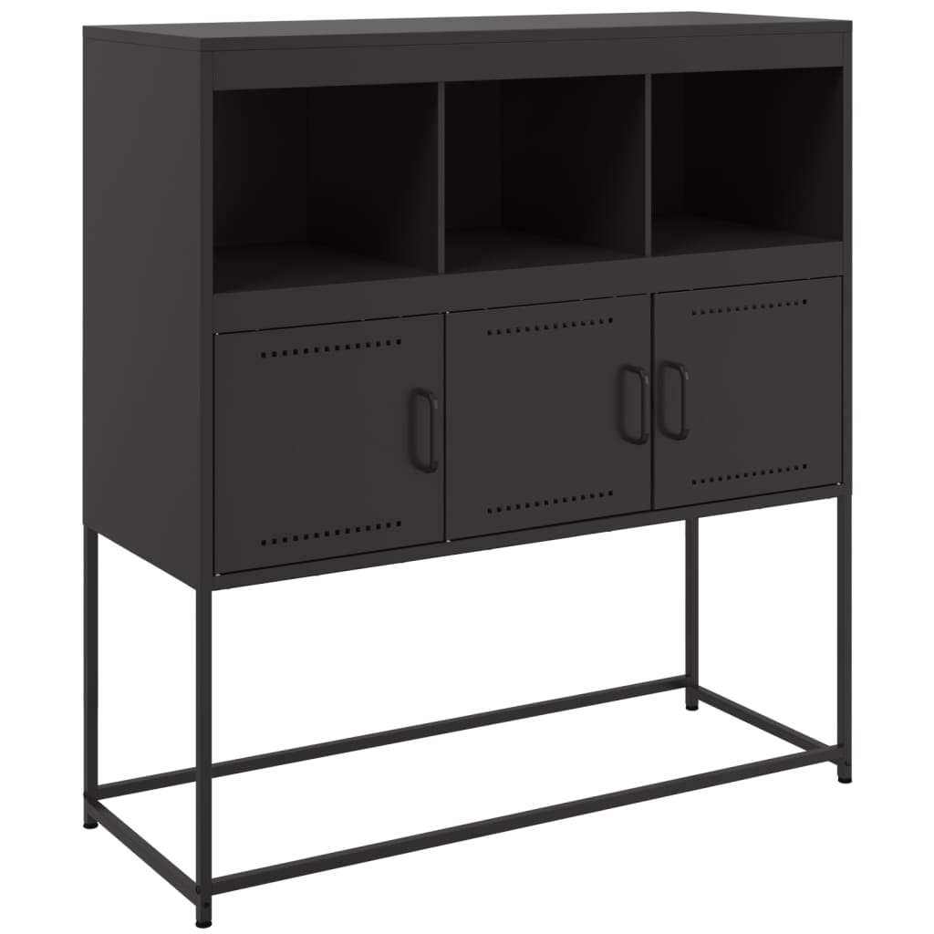 Credenza Nera 100,5x39x107 cm in Acciaio