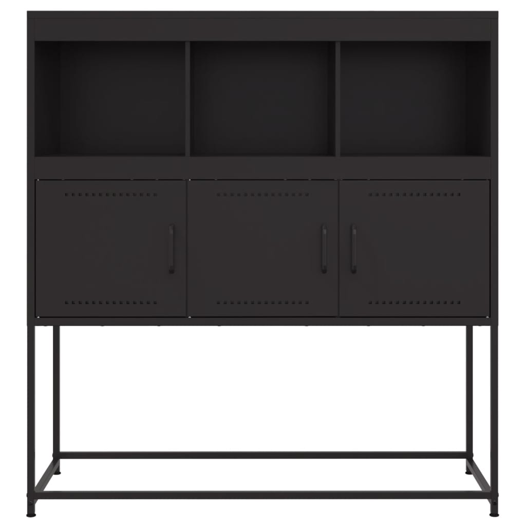 Credenza Nera 100,5x39x107 cm in Acciaio - homemem39