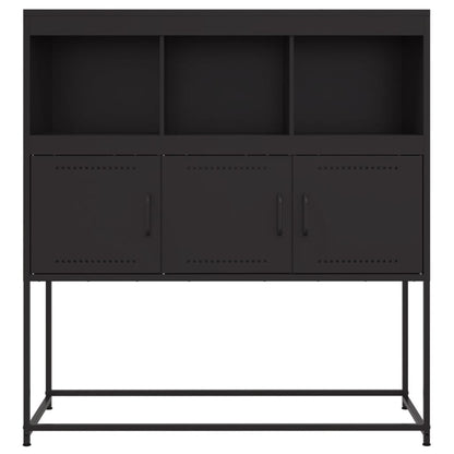 Credenza Nera 100,5x39x107 cm in Acciaio - homemem39