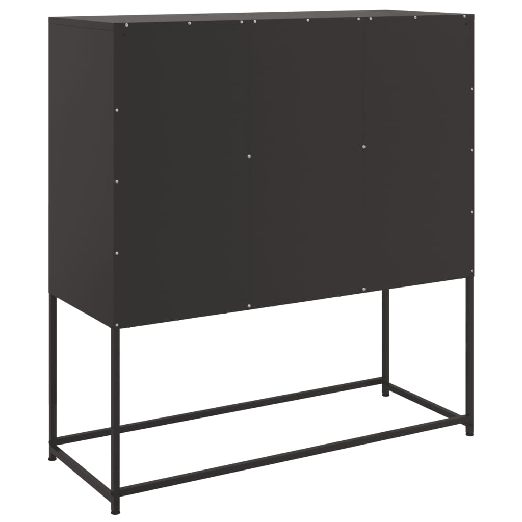 Credenza Nera 100,5x39x107 cm in Acciaio - homemem39