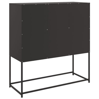 Credenza Nera 100,5x39x107 cm in Acciaio - homemem39