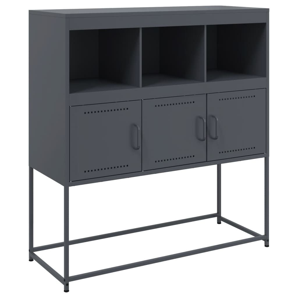 Credenza Antracite 100,5x39x107 cm in Acciaio - homemem39