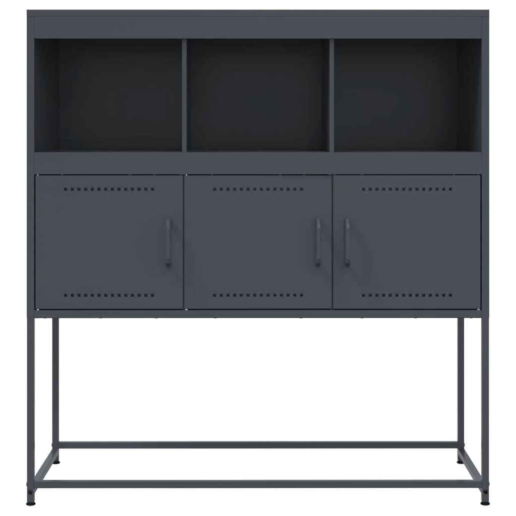 Credenza Antracite 100,5x39x107 cm in Acciaio - homemem39