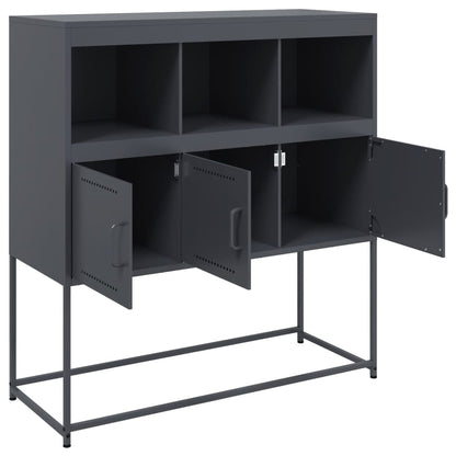 Credenza Antracite 100,5x39x107 cm in Acciaio - homemem39