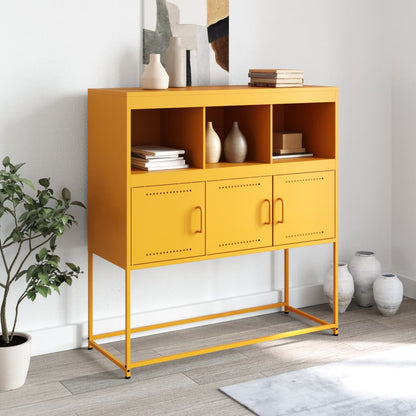 Credenza Giallo Senape 100,5x39x107 cm in Acciaio - homemem39