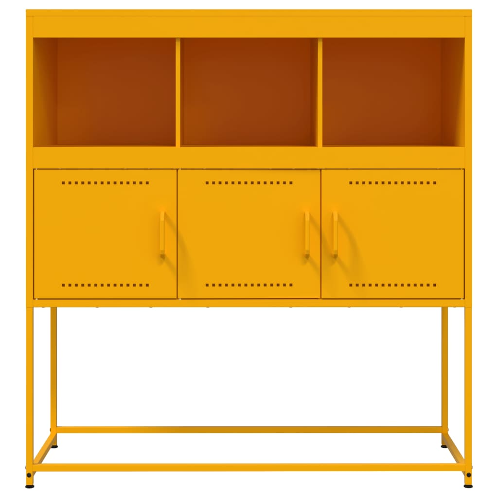 Credenza Giallo Senape 100,5x39x107 cm in Acciaio - homemem39