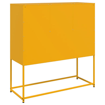 Credenza Giallo Senape 100,5x39x107 cm in Acciaio - homemem39
