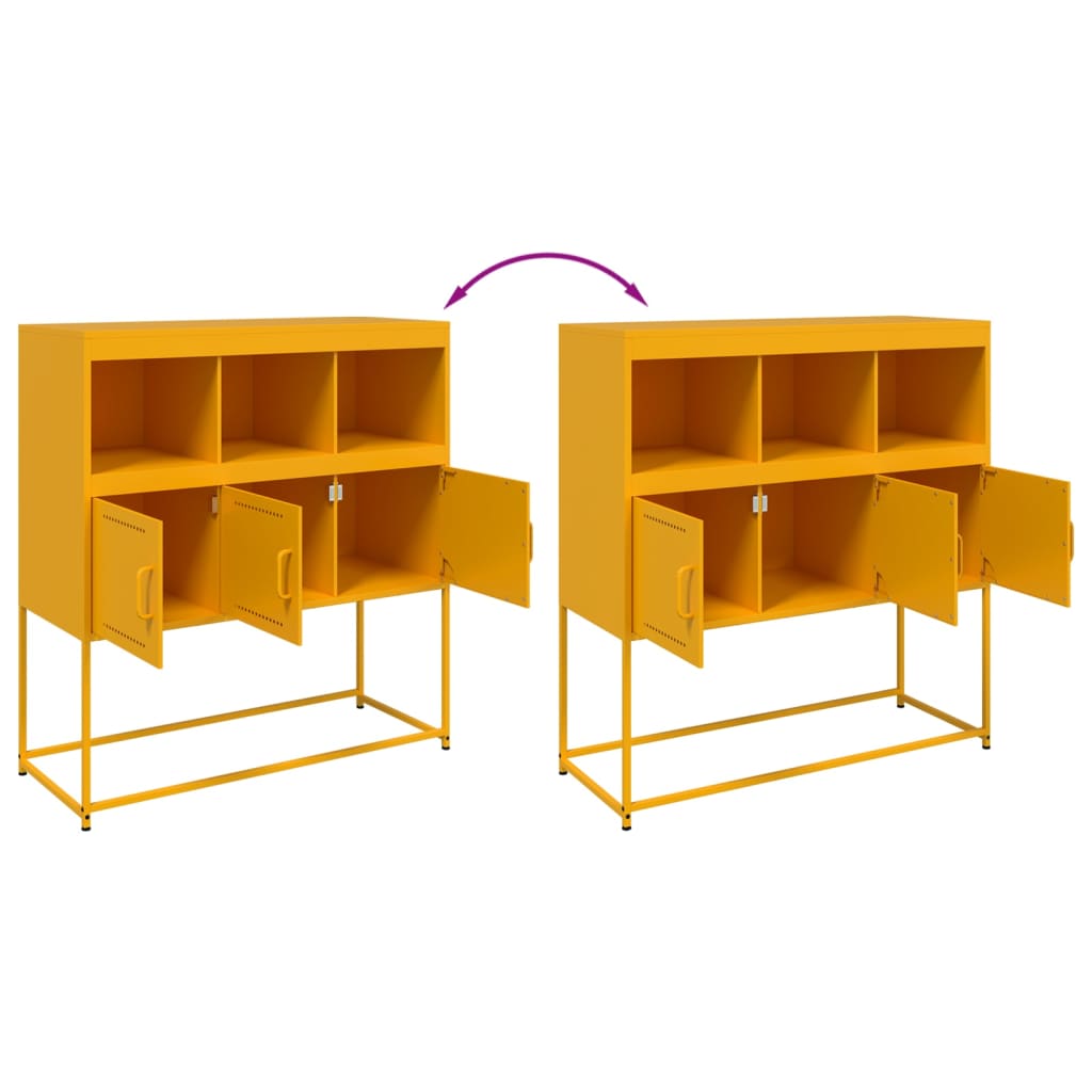 Credenza Giallo Senape 100,5x39x107 cm in Acciaio - homemem39