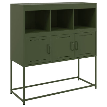 Credenza Verde Oliva 100,5x39x79 cm in Acciaio