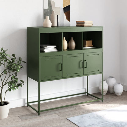 Credenza Verde Oliva 100,5x39x79 cm in Acciaio