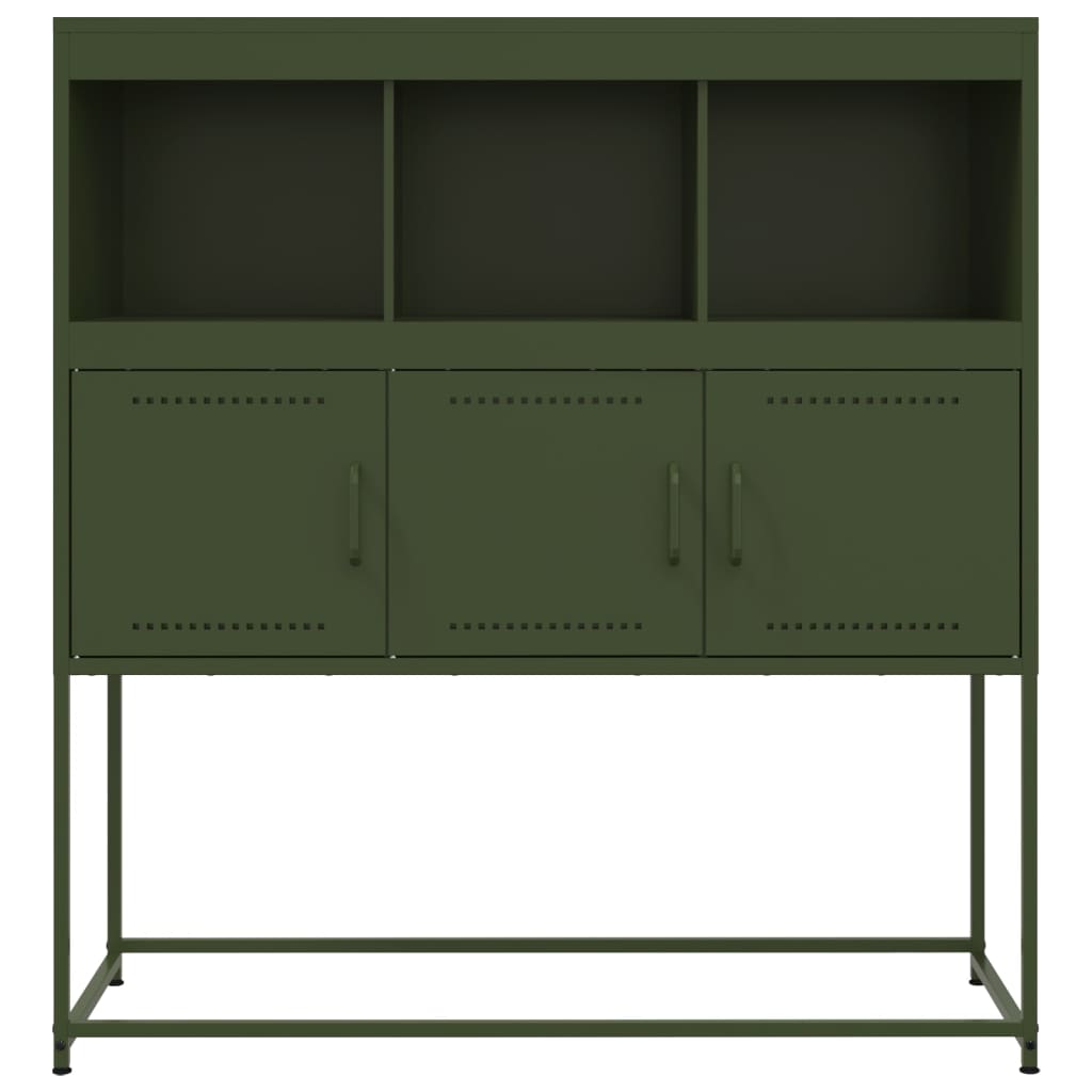 Credenza Verde Oliva 100,5x39x79 cm in Acciaio